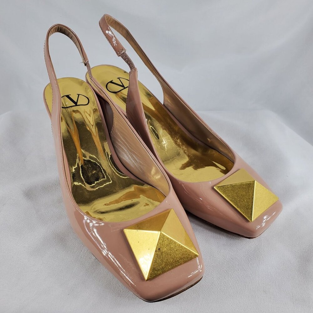 Valentino Garavani Women's Pink One Stud Patent Leather Pumps Size 8.5 - Picture 5 of 16